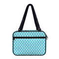 Cyan And White Polka Dot Pattern Print Double Strap Bible Bag