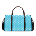 Cyan And White Polka Dot Pattern Print Duffle Bag