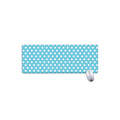 Cyan And White Polka Dot Pattern Print Extended Mouse Pad