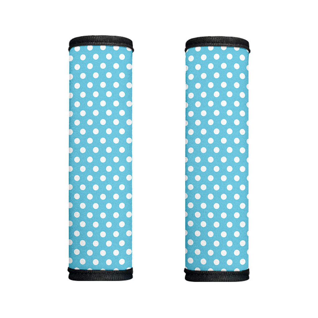 Cyan And White Polka Dot Pattern Print Handle Covers