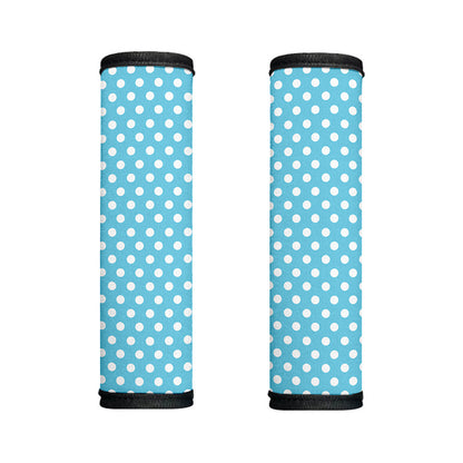 Cyan And White Polka Dot Pattern Print Handle Covers