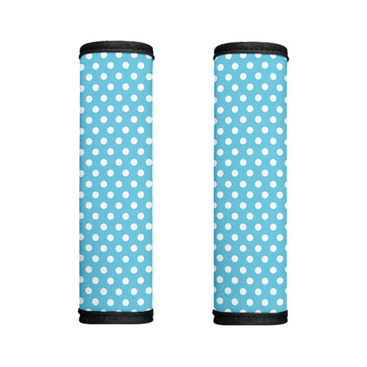 Cyan And White Polka Dot Pattern Print Handle Covers