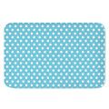 Cyan And White Polka Dot Pattern Print Indoor Door Mat