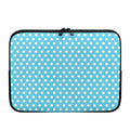 Cyan And White Polka Dot Pattern Print Laptop Sleeve