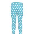 Cyan And White Polka Dot Pattern Print Men's Leggings