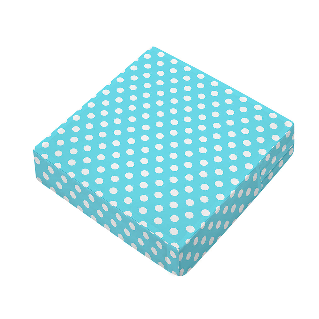 Cyan And White Polka Dot Pattern Print Outdoor Seat Cushion Cover