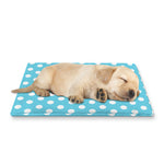 Cyan And White Polka Dot Pattern Print Pet Cooling Mat Cover