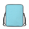 Cyan And White Polka Dot Pattern Print Rectangular Crossbody Bag