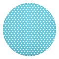 Cyan And White Polka Dot Pattern Print Round Blanket