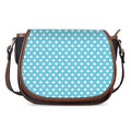 Cyan And White Polka Dot Pattern Print Saddle Bag
