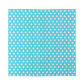 Cyan And White Polka Dot Pattern Print Silk Bandana