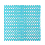 Cyan And White Polka Dot Pattern Print Silk Bandana