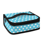 Cyan And White Polka Dot Pattern Print Small Lunch Bag