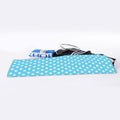 Cyan And White Polka Dot Pattern Print Sports Towel