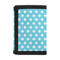 Cyan And White Polka Dot Pattern Print Trifold Wallet