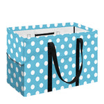 Cyan And White Polka Dot Pattern Print Utility Tote Bag