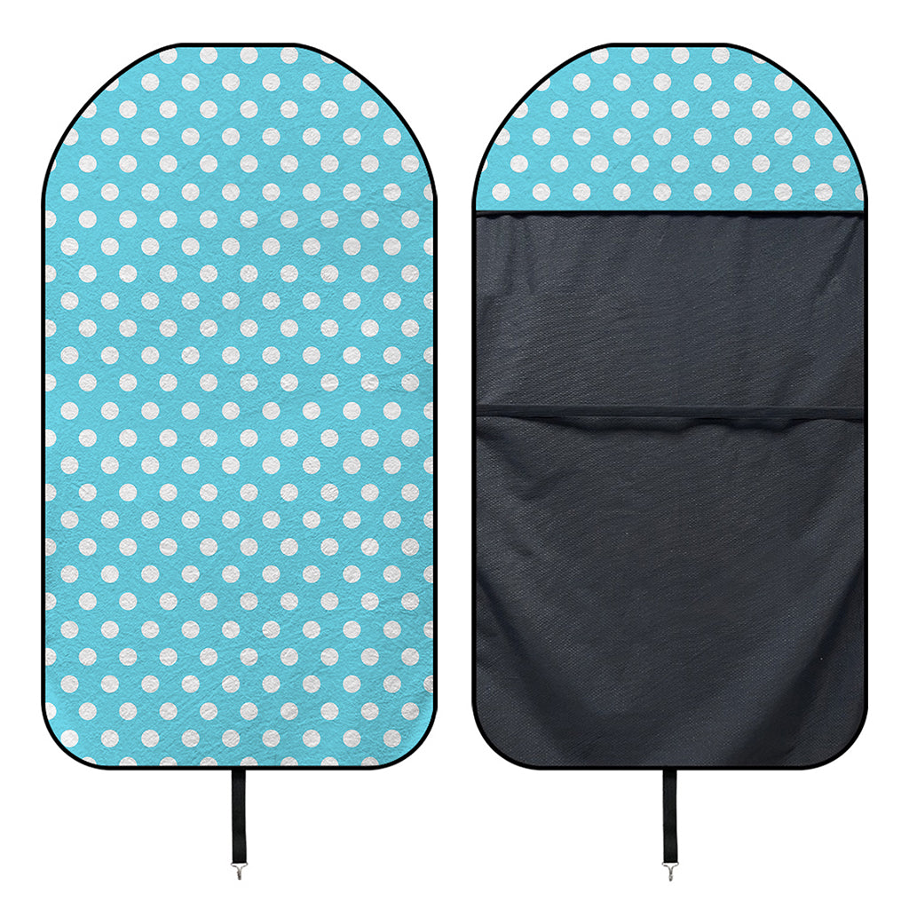 Cyan And White Polka Dot Pattern Print Waterproof Car Seat Cover