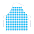 Cyan Blue And White Gingham Print Adjustable Apron