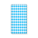 Cyan Blue And White Gingham Print Baby Crib Sheet