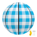 Cyan Blue And White Gingham Print Basketball