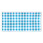 Cyan Blue And White Gingham Print Beach Towel
