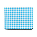 Cyan Blue And White Gingham Print Bifold Wallet