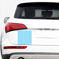 Cyan Blue And White Gingham Print Car Sticker