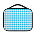 Cyan Blue And White Gingham Print Classic Bible Case