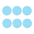 Cyan Blue And White Gingham Print Coaster Set