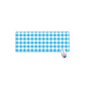 Cyan Blue And White Gingham Print Extended Mouse Pad