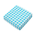 Cyan Blue And White Gingham Print Outdoor Seat Cushion Cover