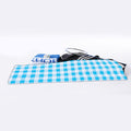 Cyan Blue And White Gingham Print Sports Towel