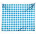 Cyan Blue And White Gingham Print Tapestry