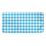Cyan Blue And White Gingham Print Towel