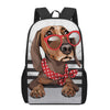 Dachshund With Red Sunglasses Print 17 Inch Backpack