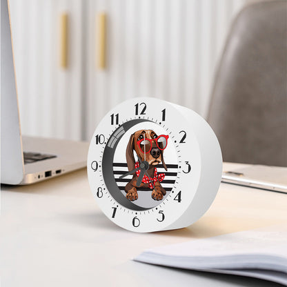 Dachshund With Red Sunglasses Print Alarm Clock