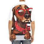 Dachshund With Red Sunglasses Print Aloha Shirt