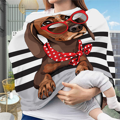Dachshund With Red Sunglasses Print Baby Seat Cover