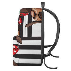 Dachshund With Red Sunglasses Print Backpack