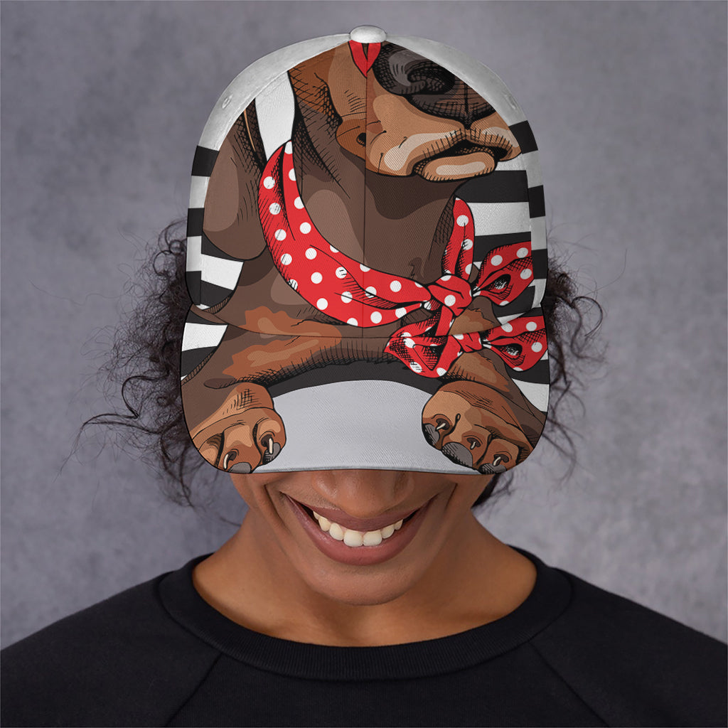 Dachshund With Red Sunglasses Print Baseball Cap