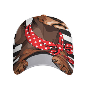 Dachshund With Red Sunglasses Print Baseball Cap