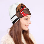 Dachshund With Red Sunglasses Print Beanie