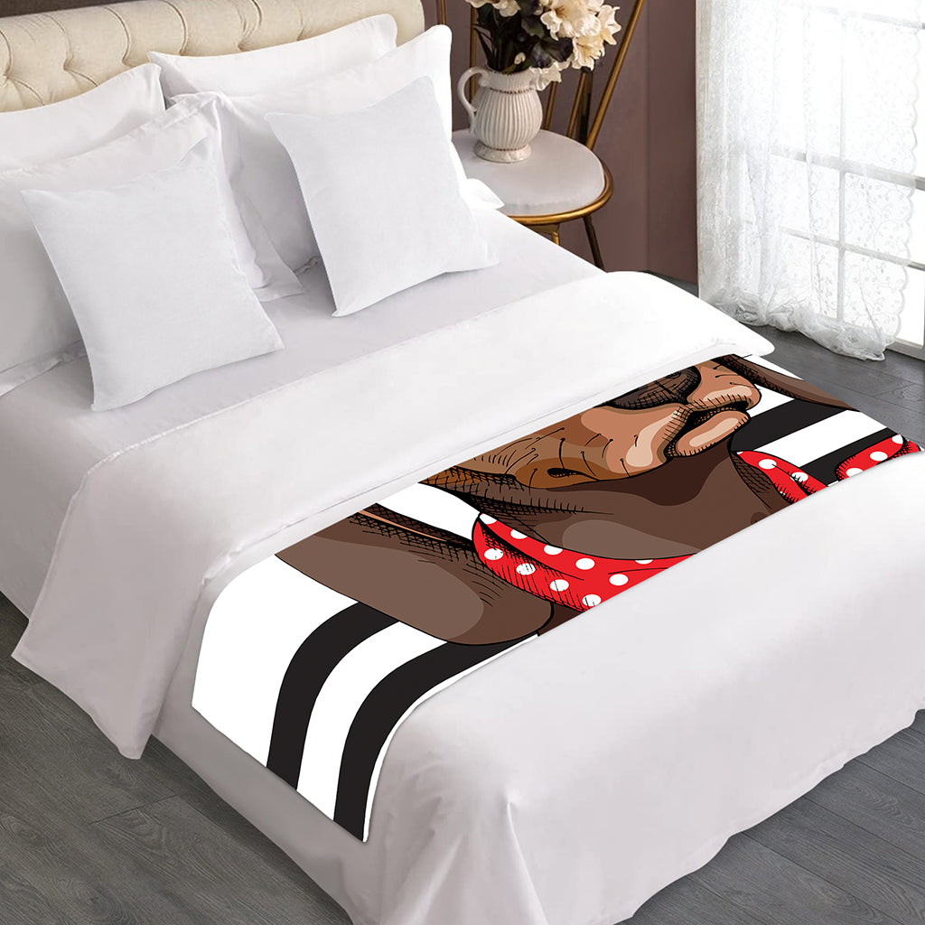 Dachshund With Red Sunglasses Print Bed Runner