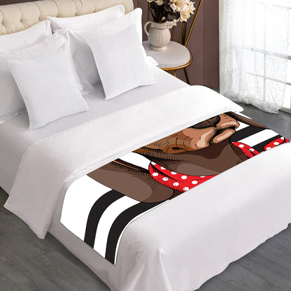 Dachshund With Red Sunglasses Print Bed Runner