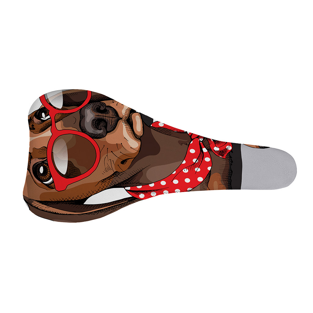 Dachshund With Red Sunglasses Print Bicycle Seat Cover