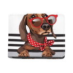 Dachshund With Red Sunglasses Print Bifold Wallet
