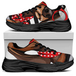 Dachshund With Red Sunglasses Print Black Chunky Shoes