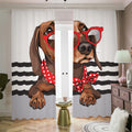 Dachshund With Red Sunglasses Print Dimout Pencil Pleat Curtains