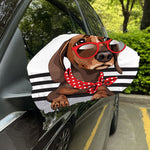 Dachshund With Red Sunglasses Print Car Side Mirror Covers