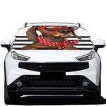 Dachshund With Red Sunglasses Print Car Windshield Snow Cover